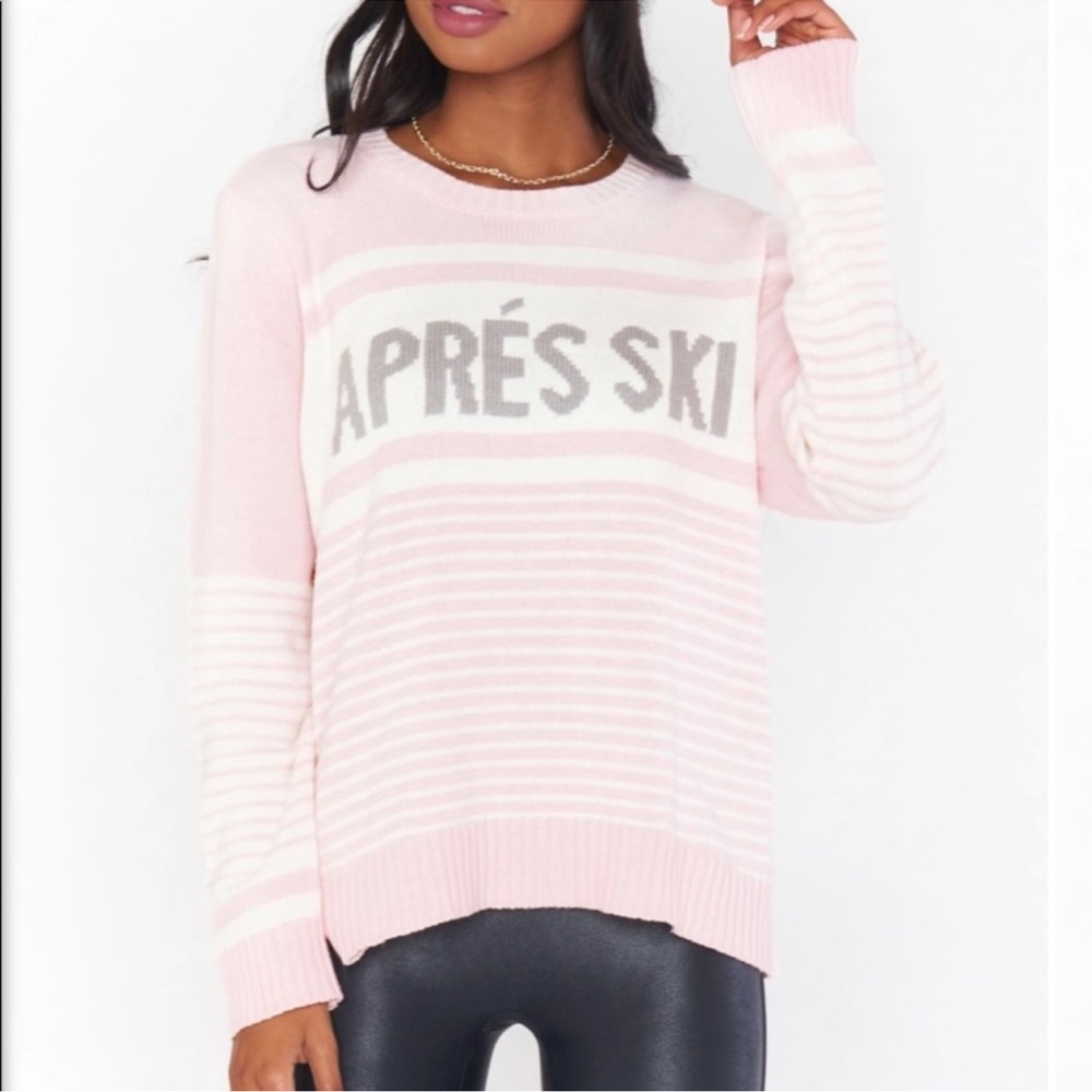 Show Me Your MuMu Pink and White Après Ski Sweater
